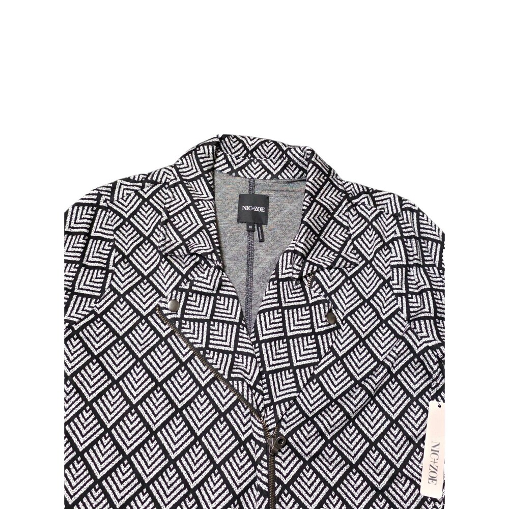 NWT NIC ZOE Women's Intersect Zip Jacket Black Multi Geometric Print Plus Sz 1x - Picture 5 of 15